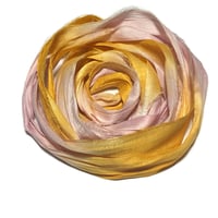 Image 3 of Ready TO Ship! 10YD. HONEYSUCKLE HAND DYED SARI SILK RIBBON BY COLOR BURST SILK