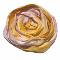 Image 5 of Ready TO Ship! 10YD. HONEYSUCKLE HAND DYED SARI SILK RIBBON BY COLOR BURST SILK