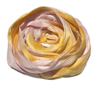 Image 6 of Ready TO Ship! 10YD. HONEYSUCKLE HAND DYED SARI SILK RIBBON BY COLOR BURST SILK