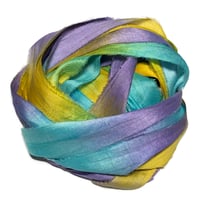 Image 1 of 10YD. MAUI HAND DYED SARI SILK RIBBON BY COLOR BURST SILK