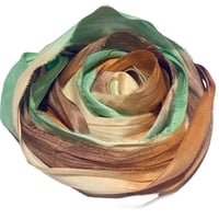 Image 2 of 10YD. JALOPY HAND DYED SARI SILK RIBBON BY COLOR BURST SILK