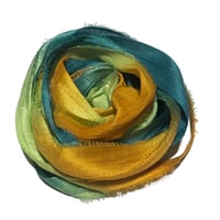 Image 2 of 10YD. JITTER BUG HAND DYED SARI SILK RIBBON BY COLOR BURST SILK