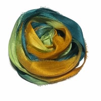 Image 3 of 10YD. JITTER BUG HAND DYED SARI SILK RIBBON BY COLOR BURST SILK