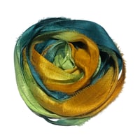 Image 5 of 10YD. JITTER BUG HAND DYED SARI SILK RIBBON BY COLOR BURST SILK
