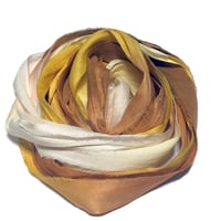 Image 2 of Ready To Ship! 10YD. LEMON MERINGUE PIE HAND DYED SARI SILK RIBBON BY COLOR BURST SILK