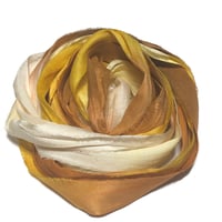 Image 4 of Ready To Ship! 10YD. LEMON MERINGUE PIE HAND DYED SARI SILK RIBBON BY COLOR BURST SILK