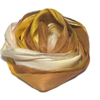 Image 5 of Ready To Ship! 10YD. LEMON MERINGUE PIE HAND DYED SARI SILK RIBBON BY COLOR BURST SILK