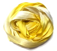Image 3 of Ready To Ship! 10YD. LEMON DROP HAND DYED SARI SILK RIBBON BY COLOR BURST SILK
