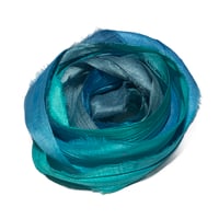 Image 2 of Ready To Ship! 10YD. POSEIDON  HAND DYED SARI SILK RIBBON BY COLOR BURST SILK