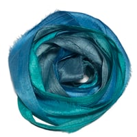 Image 3 of Ready To Ship! 10YD. POSEIDON  HAND DYED SARI SILK RIBBON BY COLOR BURST SILK