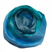 Image 5 of Ready To Ship! 10YD. POSEIDON  HAND DYED SARI SILK RIBBON BY COLOR BURST SILK
