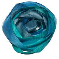 Image 6 of Ready To Ship! 10YD. POSEIDON  HAND DYED SARI SILK RIBBON BY COLOR BURST SILK