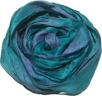 Image 1 of Ready To Ship! 10YD. MIDNIGHT HAND DYED SARI SILK RIBBON BY COLOR BURST SILK