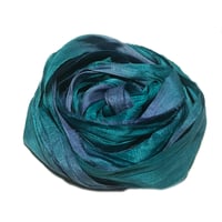 Image 2 of Ready To Ship! 10YD. MIDNIGHT HAND DYED SARI SILK RIBBON BY COLOR BURST SILK