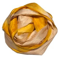 Image 2 of Ready To Ship! 10YD. MUSTARD SEED HAND DYED SARI SILK RIBBON BY COLOR BURST SILK