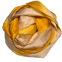 Image 1 of Ready To Ship! 10YD. MUSTARD SEED HAND DYED SARI SILK RIBBON BY COLOR BURST SILK
