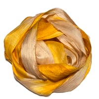 Image 6 of Ready To Ship! 10YD. MUSTARD SEED HAND DYED SARI SILK RIBBON BY COLOR BURST SILK