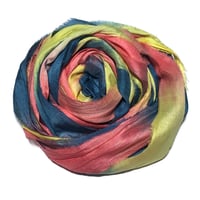 Image 1 of 10YD. PLAYDOUGH HAND DYED SARI SILK RIBBON BY COLOR BURST SILK