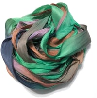 Image 2 of 10YD. MYTHICAL DRAGON HAND DYED SARI SILK RIBBON BY COLOR BURST SILK