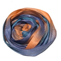 Image 1 of 10YD. OASIS HAND DYED SARI SILK RIBBON BY COLOR BURST SILK