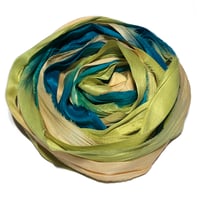 Image 1 of Ready To Ship! 10YD. PINEAPPLE ISLAND HAND DYED SARI SILK RIBBON BY COLOR BURST SILK