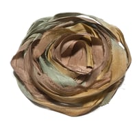 Image 1 of Ready To Ship! 10YD. WAGON WHEEL HAND DYED SARI SILK RIBBON BY COLOR BURST SILK