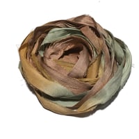 Image 2 of Ready To Ship! 10YD. WAGON WHEEL HAND DYED SARI SILK RIBBON BY COLOR BURST SILK