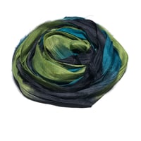 Image 2 of Ready To Ship! 10YD. ISLAND PALMS HAND DYED SARI SILK RIBBON BY COLOR BURST SILK