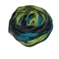 Image 3 of Ready To Ship! 10YD. ISLAND PALMS HAND DYED SARI SILK RIBBON BY COLOR BURST SILK