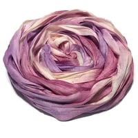 Image 1 of Ready To Ship! 10YD. WINE AND ROSES HAND DYED SARI SILK RIBBON BY COLOR BURST SILK