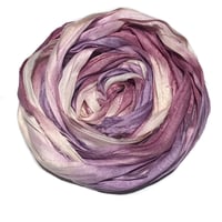 Image 3 of Ready To Ship! 10YD. WINE AND ROSES HAND DYED SARI SILK RIBBON BY COLOR BURST SILK
