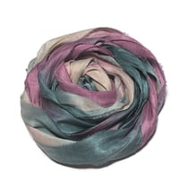 Image 4 of 10YD. VINTAGE ROSE HAND DYED SARI SILK RIBBON BY COLOR BURST SILK
