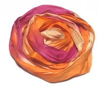 Image 2 of Ready To Ship! 10YD. MELON SHERBET HAND DYED SARI SILK RIBBON BY COLOR BURST SILK