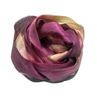 Image 2 of Ready To Ship! 10YD. SUGAR PLUM HAND DYED SARI SILK RIBBON BY COLOR BURST SILK