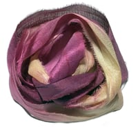 Image 1 of Ready To Ship! 10YD. SUGAR PLUM HAND DYED SARI SILK RIBBON BY COLOR BURST SILK