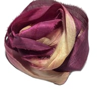 Image 4 of Ready To Ship! 10YD. SUGAR PLUM HAND DYED SARI SILK RIBBON BY COLOR BURST SILK