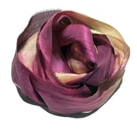 Image 6 of Ready To Ship! 10YD. SUGAR PLUM HAND DYED SARI SILK RIBBON BY COLOR BURST SILK