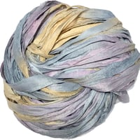 Image 3 of Ready To Ship! 10YD. CRYSTALL BALL HAND DYED SARI SILK RIBBON BY COLOR BURST SILK