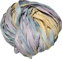 Image 4 of Ready To Ship! 10YD. CRYSTALL BALL HAND DYED SARI SILK RIBBON BY COLOR BURST SILK