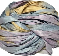 Image 1 of Ready To Ship! 10YD. CRYSTALL BALL HAND DYED SARI SILK RIBBON BY COLOR BURST SILK