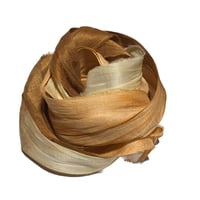 Image 3 of Ready To Ship! 10YD. COZY CABIN  HAND DYED SARI SILK RIBBON BY COLOR BURST SILK