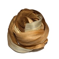 Image 1 of Ready To Ship! 10YD. COZY CABIN  HAND DYED SARI SILK RIBBON BY COLOR BURST SILK