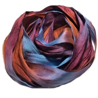Image 6 of 10YD. PICADILLY CIRCUS HAND DYED SARI SILK RIBBON BY COLOR BURST SILK