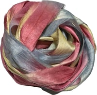 Image 4 of Ready To Ship! 10YD. COUNTRY APPLE HAND DYED SARI SILK RIBBON BY COLOR BURST SILK