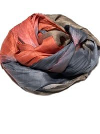 Image 4 of 10YD. LAVA ROCK HAND DYED SARI SILK RIBBON BY COLOR BURST SILK