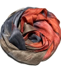 Image 6 of 10YD. LAVA ROCK HAND DYED SARI SILK RIBBON BY COLOR BURST SILK