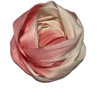 Image 1 of Ready To Ship! 10YD. CORAL OMBRE HAND DYED SARI SILK RIBBON BY COLOR BURST SILK