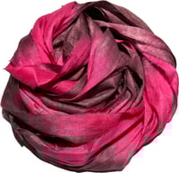Image 1 of Ready To Ship! 10YD. HOT HIBISCUS HAND DYED SARI SILK RIBBON BY COLOR BURST SILK