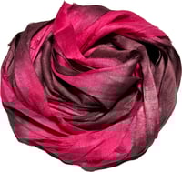 Image 2 of Ready To Ship! 10YD. HOT HIBISCUS HAND DYED SARI SILK RIBBON BY COLOR BURST SILK