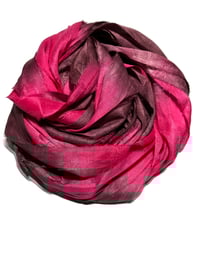 Image 4 of Ready To Ship! 10YD. HOT HIBISCUS HAND DYED SARI SILK RIBBON BY COLOR BURST SILK